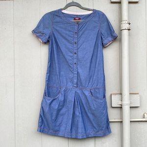 Merc Chambray Mod Dress with Pockets